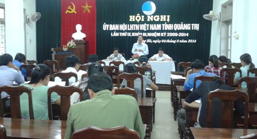 Toàn cảnh Hội nghị Ủy ban Hội LHTN Việt Nam tỉnh Quảng Trị lần thứ IX, khóa III, nhiệm kỳ 2009 – 2014		